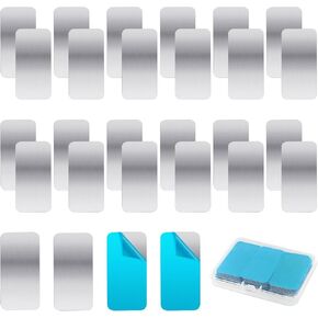 Metal Plates for Magnets 28 Pcs Adhesive Magnetic Mounts | Metal plates for magnets create magnetic surfaces anywhere with 0.4mm steel backing and strong adhesive for clean removal in Kuwait