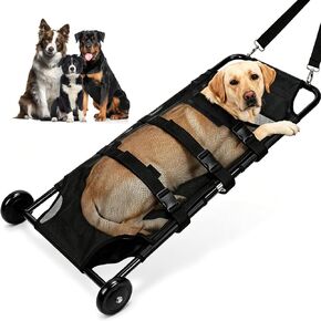 260 lbs Portable Foldable Pet Dog Stretcher, 46×22 in Animal Transport Trolley Designed for Enhanced Pet Comfort and Dignity in Kuwait