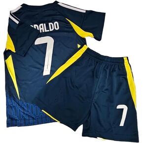#7 Kids Soccer Jersey and Shorts Set, Navy/Yellow, Boys Football Training Uniform in Saudi Arabia