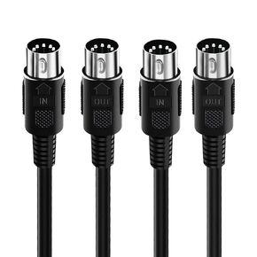 2 حزمة كابل MIDI بطول 10 أقدام، كابل MIDI ذكر إلى ذكر 5 دبابيس للوحة مفاتيح MIDI، البيانو الإلكتروني، الطبلة الإلكترونية in Kuwait
