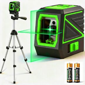 Laser Level with Tripod, 100 feet Green Cross Line Self Rotary Leveling Laser Level, Vertical and Horizontal Line, Rotatable 360 Degree, Manual Self leveling and Pulse Mode, IP54 Waterproof & Battery1 in Kuwait