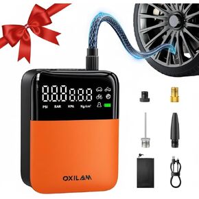 ضاغط الهواء المحمول في Oxilam C2 - 150psi 4x مضخة هواء أسرع لإطارات السيارات مع الإغلاق التلقائي ، 7800 مللي أمبير في الساعة و 12 فولت ، مقياس رقمي ، مصباح LED للسيارات ، الدراجات النارية ، الدراجات ، الكرات in Kuwait