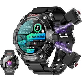 ZJX Smartwatch with Earbuds, 2-in-1 Sports Watch with Pedometer, 1.53-inch Rugged Fitness Watch, Calorie, Sleep Monitor, Heart Rate Monitor, 100+ Exercise Modes for iOS and Android in Kuwait