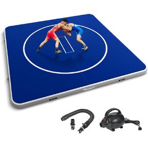 FBSPORT Inflatable Wrestling Mat 10ft/6.6ft/5ft, Outdoor and Indoor PVC Jiu Jitsu Mats, Gymnastics Training Mat Foldable for BJJ, MMA, Martial Art, Boxing, Grappling and Judo in Kuwait