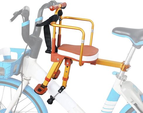 Kids Bike Seat, New Aluminum Alloy Child Bike Seat, Portable Foldable Front Mounted Child Bicycle Seats, Mountain Bike Kids Safety Seat Suitable for Hybrid Cruiser Bicycles in Saudi Arabia