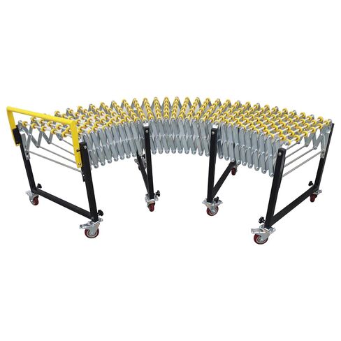 23.6" Wide Unpowered Portable Flexible Conveyor Expandable Length 47"-177" Height Adjustable 29.5"-45.3" Roller Table Conveyor in Kuwait