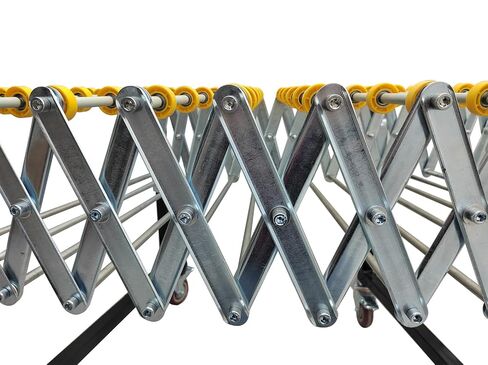 23.6" Wide Unpowered Portable Flexible Conveyor Expandable Length 47"-177" Height Adjustable 29.5"-45.3" Roller Table Conveyor in Kuwait