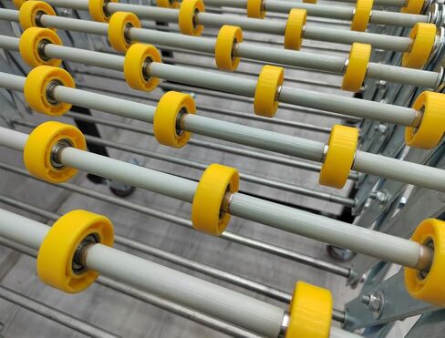 23.6" Wide Unpowered Portable Flexible Conveyor Expandable Length 47"-177" Height Adjustable 29.5"-45.3" Roller Table Conveyor in Kuwait