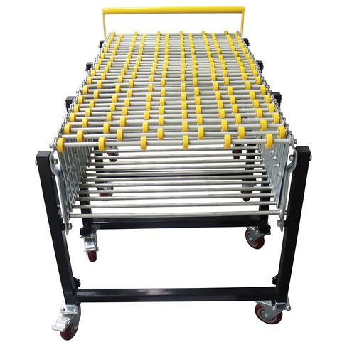 23.6" Wide Unpowered Portable Flexible Conveyor Expandable Length 47"-177" Height Adjustable 29.5"-45.3" Roller Table Conveyor in Kuwait