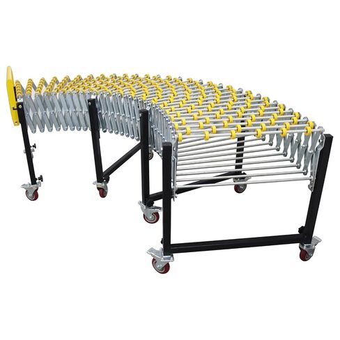 23.6" Wide Unpowered Portable Flexible Conveyor Expandable Length 47"-177" Height Adjustable 29.5"-45.3" Roller Table Conveyor in Kuwait