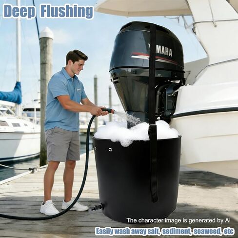 Outboard Motor Flushing Bag for Outboard Flushing on Land, 27.6'' x 27.6'' x 30'', Outboard Engines Flushing Bag Suitable for Under 350HP Outboards in Kuwait