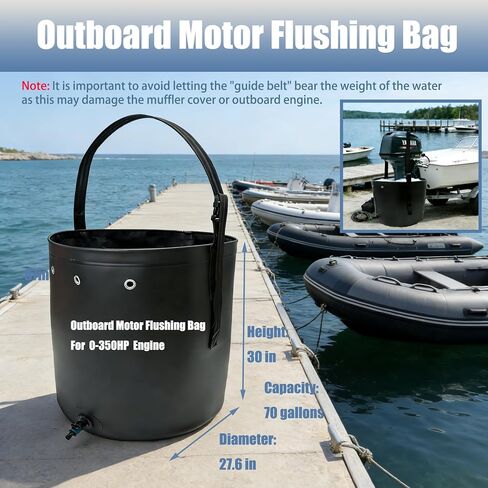 Outboard Motor Flushing Bag for Outboard Flushing on Land, 27.6'' x 27.6'' x 30'', Outboard Engines Flushing Bag Suitable for Under 350HP Outboards in Kuwait