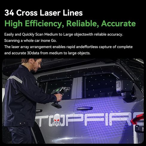 ماسح ضوئي ثلاثي الأبعاد من Creality RaptorX، ماسح ضوئي لاسلكي محمول بدقة تصل إلى 0.02 مم، ضوء أزرق صناعي in Kuwait