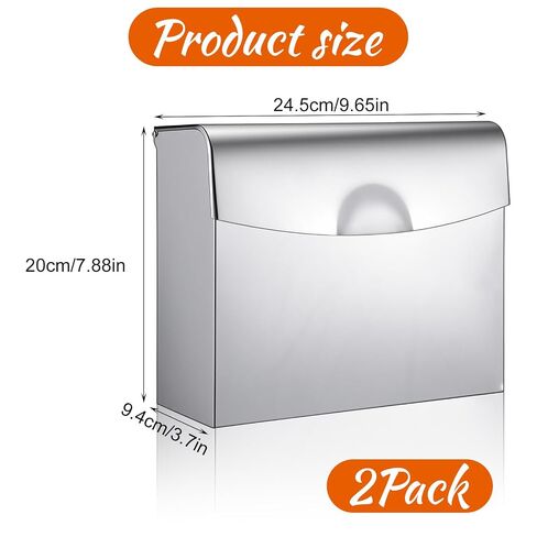 2-Pack Sanitary Napkin Disposal Bin, Stainless Steel Wall-Mounted Tampon Receptacle with Flip Lid - Odor-Free Feminine Hygiene Container for Bathroom & Restroom (Silver) in Kuwait