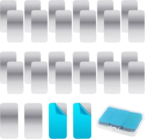 Metal Plates for Magnets 28 Pcs Adhesive Magnetic Mounts | Metal plates for magnets create magnetic surfaces anywhere with 0.4mm steel backing and strong adhesive for clean removal in Kuwait