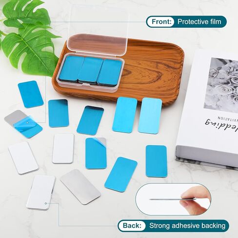 Metal Plates for Magnets 28 Pcs Adhesive Magnetic Mounts | Metal plates for magnets create magnetic surfaces anywhere with 0.4mm steel backing and strong adhesive for clean removal in Kuwait