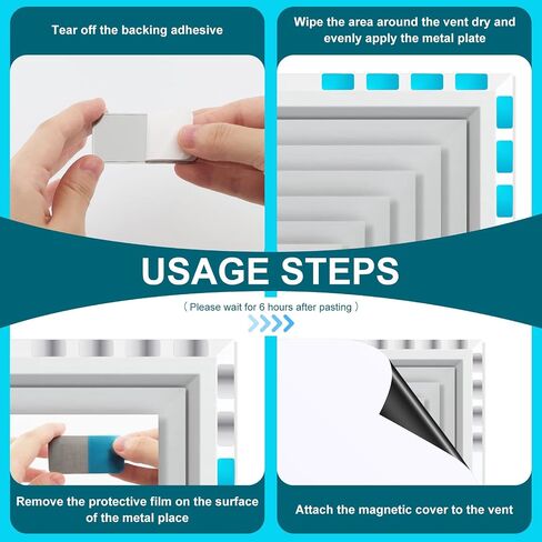Metal Plates for Magnets 28 Pcs Adhesive Magnetic Mounts | Metal plates for magnets create magnetic surfaces anywhere with 0.4mm steel backing and strong adhesive for clean removal in Kuwait