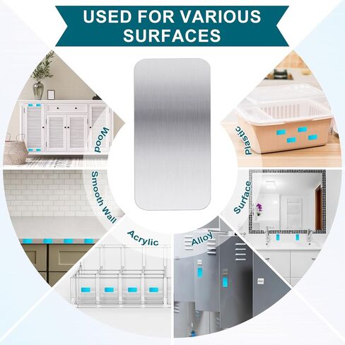 Metal Plates for Magnets 28 Pcs Adhesive Magnetic Mounts | Metal plates for magnets create magnetic surfaces anywhere with 0.4mm steel backing and strong adhesive for clean removal in Kuwait