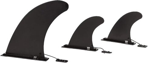 UPWELL SUP Center Fin & 2 Side Fins with No-Tool Fin Screw, Fiberglass Reinforced 9 & 4.5 inch SUP Replacement Fins for Surfboard, Stand-up Paddle Board, Longboard Set of 3 Black in Saudi Arabia