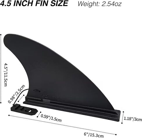 UPWELL SUP Center Fin & 2 Side Fins with No-Tool Fin Screw, Fiberglass Reinforced 9 & 4.5 inch SUP Replacement Fins for Surfboard, Stand-up Paddle Board, Longboard Set of 3 Black in Kuwait