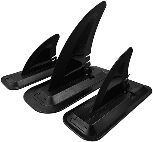 LOOEEL 3PCS Surfing Fins, Inflatable Paddle Board Fins, 1 PCS 7-inch and 1 Pairs 4-inch Center Fin with Base,Detachable Fin Dock Tail Fin for Long Board Paddle Board Surfboard Surfing Kayak Fin-Black in Saudi Arabia