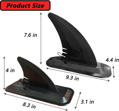 LOOEEL 3PCS Surfing Fins, Inflatable Paddle Board Fins, 1 PCS 7-inch and 1 Pairs 4-inch Center Fin with Base,Detachable Fin Dock Tail Fin for Long Board Paddle Board Surfboard Surfing Kayak Fin-Black in Saudi Arabia