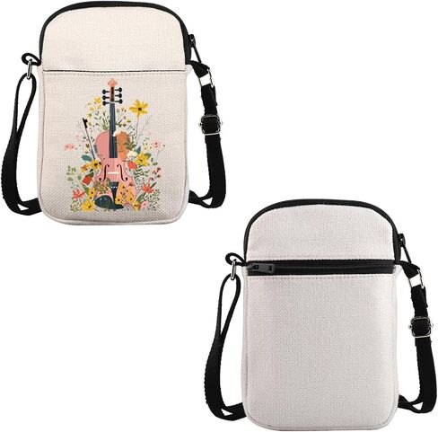 VAMSII Violin Lover Gift Flower Violin Crossbody Bag Violin G-irl Player Travel Bag Violinist Gift in Kuwait