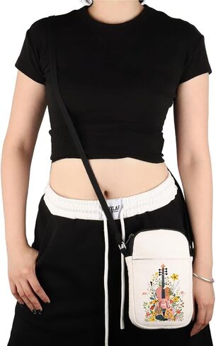 VAMSII Violin Lover Gift Flower Violin Crossbody Bag Violin G-irl Player Travel Bag Violinist Gift in Kuwait