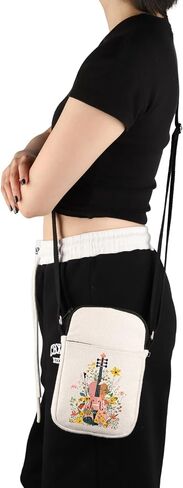 VAMSII Violin Lover Gift Flower Violin Crossbody Bag Violin G-irl Player Travel Bag Violinist Gift in Kuwait