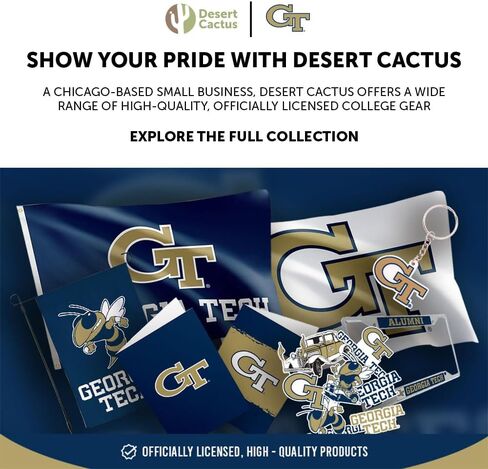 أطباق ورقية من Desert Cactus Georgia Tech، GT Yellow Jackets عدد 20 لوحة مستديرة مقاس 9 بوصة للبوابات الخلفية والحفلات والتخرج والمناسبات (التصميم أ) in Kuwait