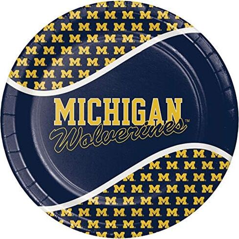 مجموعة أطباق Michigan Wolverines Party Bundle من الرابطة الوطنية لرياضة الجامعات (NCAA) مقاس 9 بوصة (16) مناديل غداء (20) in Kuwait
