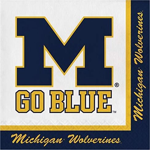 مجموعة أطباق Michigan Wolverines Party Bundle من الرابطة الوطنية لرياضة الجامعات (NCAA) مقاس 9 بوصة (16) مناديل غداء (20) in Kuwait