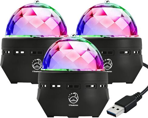 Disco Ball DJ Party Lights, Auto Rotating LED Stage Projector Light for Home Karaoke Stocking Stuffers Christmas Halloween Decorations Wedding Club Bar Decor - 2 Pack in Kuwait