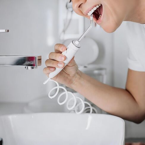 Water Flosser Replacement Hose Compatible with Waterpik Wp-100 Wp-660 Oral Irrigator Tube Easy Install Dental Flosser Accessories for Precise Tooth Cleaning in Kuwait