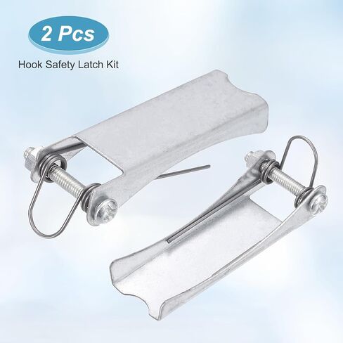 PATIKIL 3 Inch Hook Safety Latch Kit, 2 Pcs 3T Alloy Steel Towing Receiver Hitch Replacement for Clevis Hook Truck Trailer, Silver in Kuwait
