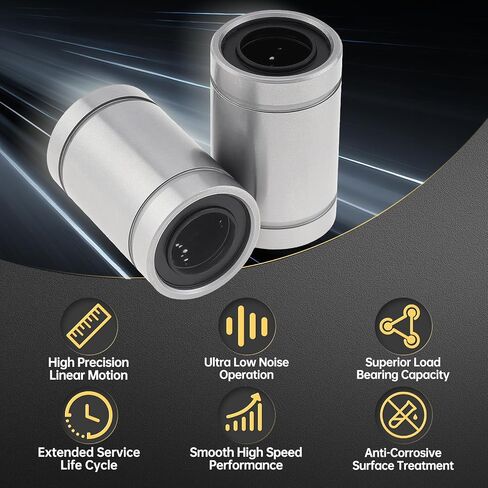 14Pcs LM8UU Linear Ball Bearings, 8mm Bore Dia, 15mm OD, 24mm Length with Double Side Rubber Seal Fit for CNC and 3D Printer Applications in Kuwait