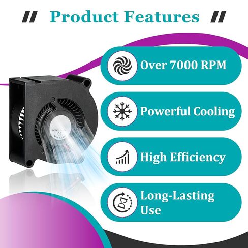 2 Pcs DC 24V 5020 Blower Fan Axial Cooling Fans, Compatible with Anycubic Kobra 3 Combo/Kobra 2 Neo/Kobra 2 Pro/Kobra 2 Plus/Kobra 2 Max/Kobra 2 3D Printer, Helps Prevent Overheating and Clogging in Kuwait