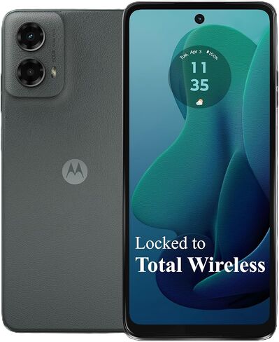 إجمالي Motorola Moto G 5G (2024) الهاتف الذكي المدفوع مسبقًا ، 128 جيجابايت ، رمادي - يتضمن 55 دولارًا غير محدود من النقاش والنص والبيانات لمدة 30 يومًا in Kuwait