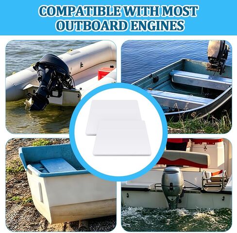 Bememo 2 Pcs Outboard Transom Reinforcement Backing Plate, 0.6" Thick, 15.3"×13.7"×13" PP Plastic Stern Mounting Plate Fit for Most Outboard in Kuwait
