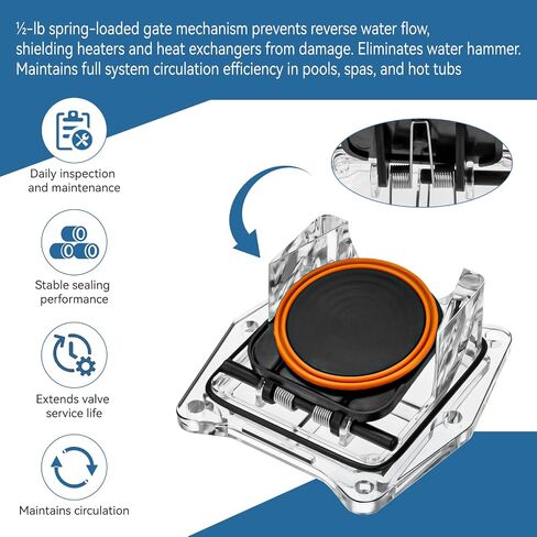 0801‑20H‑RK CR2 Series Pool Check Valve Replacement Kit Fit Magic Plastics Corrosion Resistant Valve Repair Kit- Gasket, Spring, O-Ring & Lid, Professional Magic Kit for Pool & Spa in Kuwait