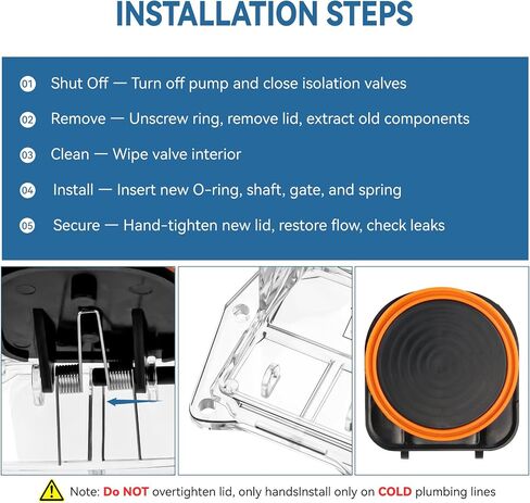 0801‑20H‑RK CR2 Series Pool Check Valve Replacement Kit Fit Magic Plastics Corrosion Resistant Valve Repair Kit- Gasket, Spring, O-Ring & Lid, Professional Magic Kit for Pool & Spa in Kuwait