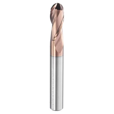HARFINGTON الكرة نهاية الأنف مطحنة 2 الناي 5/16 "قطر 5/16" عرقوب كربيد التنغستن غير المطلية دوامة CNC راوتر بت 0.81 "طول القطع كرة نهاية واحدة لنحت النقش طحن in Kuwait