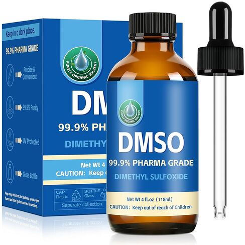 DMSO 99.9%, Pharmaceutical Grade Pure DMSO with Dropper in Glass Bottle, Non-diluted Dimethyl Sulfoxide Liquid, Low Odor, 4 fl oz in Kuwait