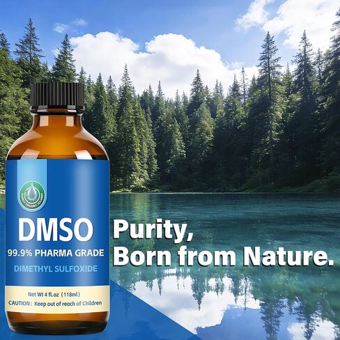 DMSO 99.9%, Pharmaceutical Grade Pure DMSO with Dropper in Glass Bottle, Non-diluted Dimethyl Sulfoxide Liquid, Low Odor, 4 fl oz in Kuwait