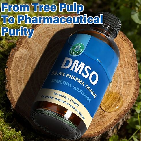 DMSO 99.9%, Pharmaceutical Grade Pure DMSO with Dropper in Glass Bottle, Non-diluted Dimethyl Sulfoxide Liquid, Low Odor, 4 fl oz in Kuwait