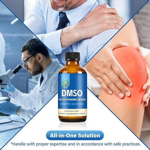 DMSO 99.9%, Pharmaceutical Grade Pure DMSO with Dropper in Glass Bottle, Non-diluted Dimethyl Sulfoxide Liquid, Low Odor, 4 fl oz in Kuwait