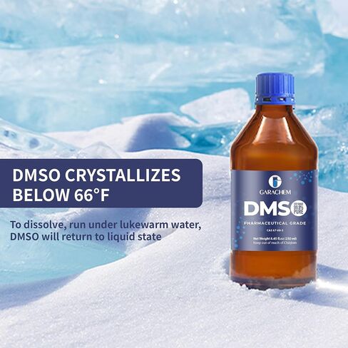 GARACHEM درجة صيدلانية 99.9% DMSO نقي في زجاجة زجاجية، سائل نقي ثنائي ميثيل سلفوكسيد 8 أونصة، غير مخفف، رائحة منخفضة in Kuwait