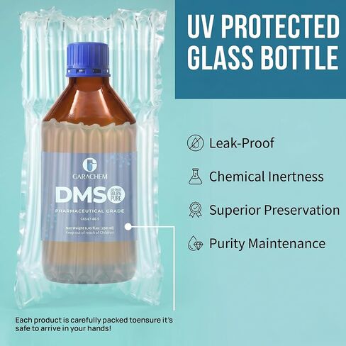 GARACHEM درجة صيدلانية 99.9% DMSO نقي في زجاجة زجاجية، سائل نقي ثنائي ميثيل سلفوكسيد 8 أونصة، غير مخفف، رائحة منخفضة in Kuwait