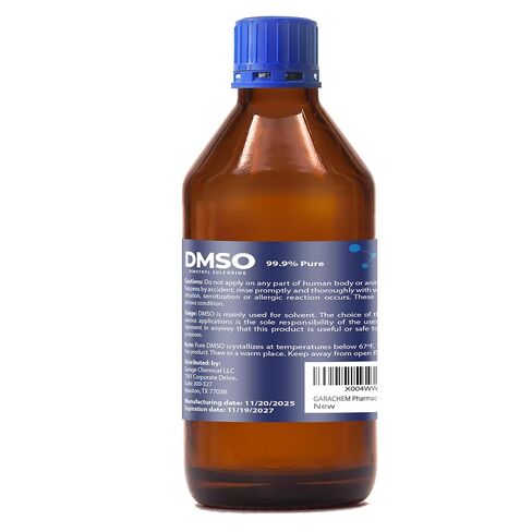 GARACHEM درجة صيدلانية 99.9% DMSO نقي في زجاجة زجاجية، سائل نقي ثنائي ميثيل سلفوكسيد 8 أونصة، غير مخفف، رائحة منخفضة in Kuwait