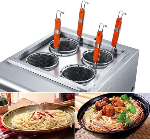 220V 4000W 4 Holes Noodles Cooker Machine Table Top 4 Baskets Commercial Electric Noodles Cooker Pasta Cooking Tool NO Plug in Kuwait
